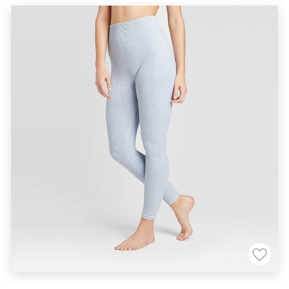 Joylab 78 Light Blue Ribbed Leggings 